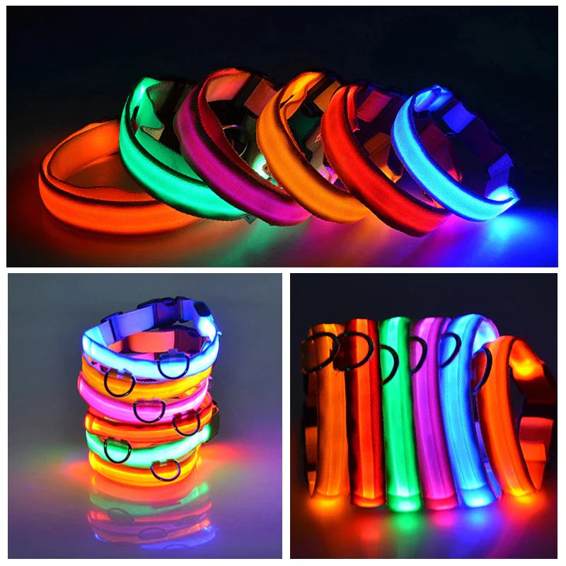 Collar Ajustable para Perro LED con Luz Intermitente y Resplandeciente para la Seguridad de Mascotas a Prueba de Agua