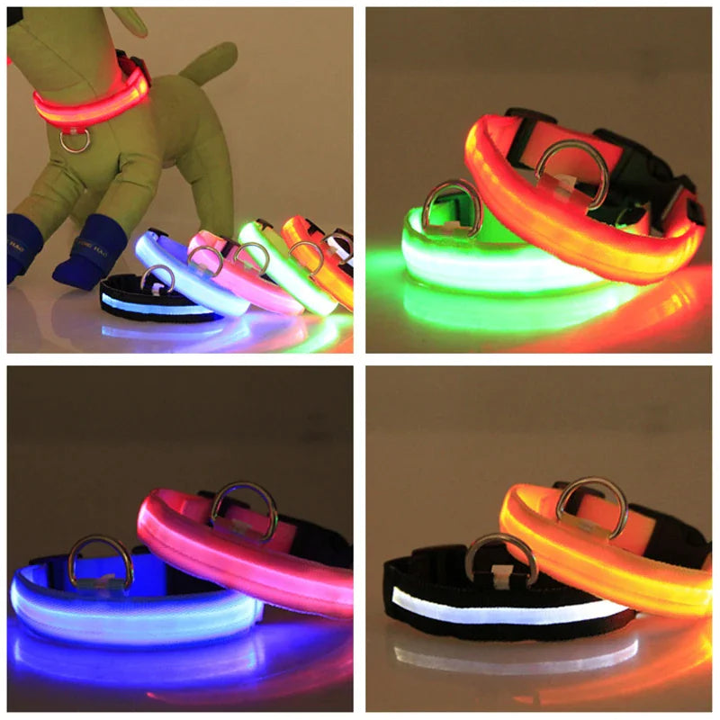 Collar Ajustable para Perro LED con Luz Intermitente y Resplandeciente para la Seguridad de Mascotas a Prueba de Agua